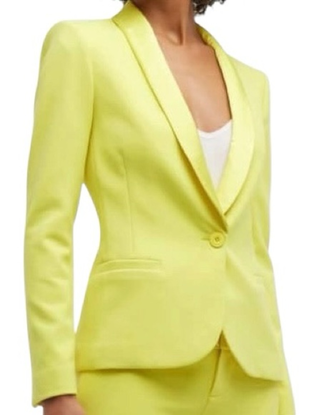 Alice + Oliva Pepper Shawl Collar Single Button Tuxedo Blazer Jacket